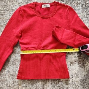 Babaton Scarlet Crew Neck Form-Fitting Sweater
